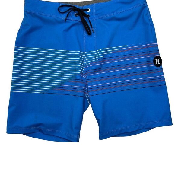 Hurley Boardshorts Men's 29 Blue Summer Beach Pool Surf Performance Swim Trunks - Picture 4 of 13